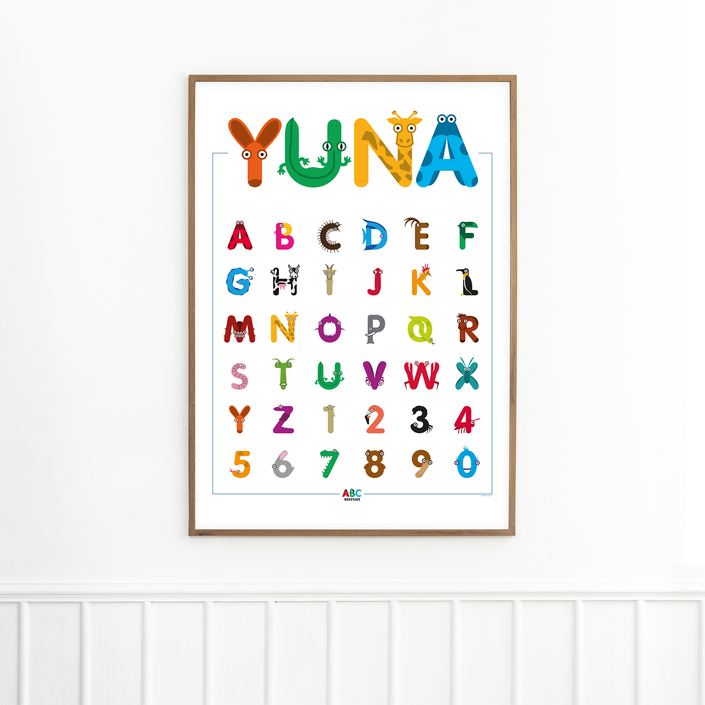 ABC Beestjes poster custom mockup
